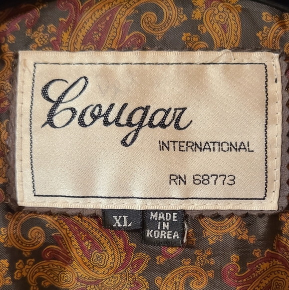 Vintage Cougar International Genuine Leather Bomber Jacket XL - Picture 3 of 9